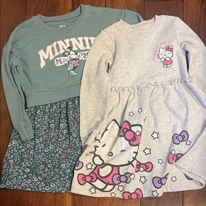 Jumping Beans Minnie and Hello Kitty Dresses - Green and Gray